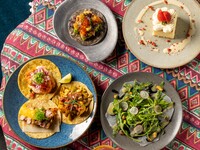 【Festive Lunch Course】 4 plated courses (6 items total) — from appetizers and tacos to dessert