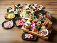 TSUBAKI course （海鮮盛合せ,白老牛2種,黒豚等の火鍋）