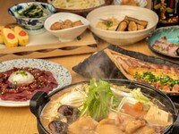 【11月～1月】選べるメイン4種や九州名物馬刺しのユッケなど全10品　極コース　『2時間飲放題付き』6,000円（税込）