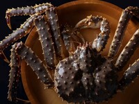 【カウンター】生うにと活たらば蟹のコース(通年)