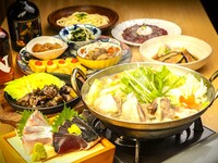 ◆忘年会・新年会・宴会に◆選べる九州の鍋や馬刺しユッケ、糸島豆富など全10品　極コース　『2.5時間飲放題付き』6,500円→6,000円