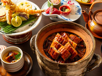 ≪ランチ≫WEB予約限定【鰻うなぎ御膳】お造りや天婦羅、茶碗蒸し、そして国産鰻の土鍋御飯がついた特別ランチ