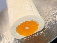 Pure White Roll Cake with Unshu Mandarin Oranges