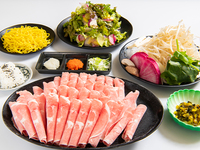 ★<Ginjo Lamb Shabu A Course> All-you-can-eat (2 hours) [Lamb & Yonezawa brand pork shabu-shabu]