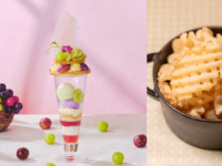 〈カフェ〉カフェフリー付き＊シャインマスカットのミルフィーユパフェ＋塩ポテト(平日限定)