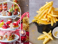 〈ソファ席確約カフェ〉トリュフポテトフライ付き＊苺づくしのクリスマスフェスティブアフタヌーンティー(土日祝)