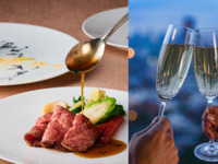 11月限定【乾杯酒プレゼント】紅富士サーモンマリネや深谷ネギのパイ包みスープ、真鯛のポワレや国産牛ロース肉のロティの贅沢ディナー全6品-RIKYU-