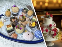 【프리미엄 기념일 코스】 선택할 수 있는 케이크와 숯불 구이 스테이크 & 해산물 풀 코스의 호화 기념일 플랜