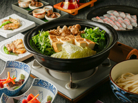 忘年会2025【冬の宴席】2名様～飲み放題プラン★寒ブリしゃぶしゃぶ鍋と〆は自慢のおうどんの宴席スタンダードコース★