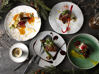 【表参道イルミネーション2025】ケヤキ並木イルミネーション一望！料理長厳選コース　乾杯モエシャンドン付き　全5品