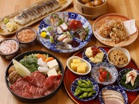 【12月会食】明太もつ鍋×海宝7種盛り×おばんざい大皿7種盛合せ　全13皿　2.5h飲み放題付き 6800円