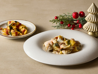 [Christmas Lunch/Options Available] Three-Color Pappardelle with Turkey and Porcini Mushroom Cream Sauce