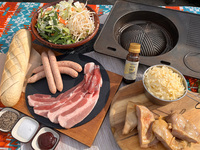 Includes 3 hours of all-you-can-drink drinks♪ [Dak Galbi BBQ Set (equipment rental included)]