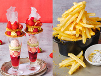 【平日限定】★塩ポテト付き★フレッシュいちごのミルフィーユパフェ（コーヒーまたは紅茶1杯）