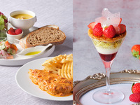 フレッシュいちごのミニパフェ付き！メインが選べるカジュアルランチプレートセット（食後カフェフリー）