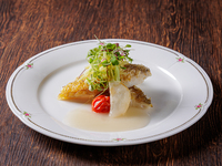 【12/23～12/31】甘鯛のポワレ　松葉焼仕立て　聖護院かぶらの生姜ソース