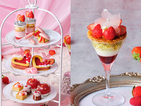 【通常席】ストロベリーアフタヌーンティー＋いちごパフェ（ミニサイズ）＆苺スパークリング付き！