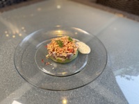 Tuna and avocado millefeuille with tartar sauce