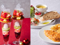 12月おすすめランチ【ソファ席確約】いちごのミルフィーユクリスマスパフェ付き＊メインが選べるカジュアルランチプレート
