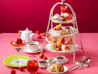 【平日12:00限定/時間無制限】アフタヌーンティー　～いちご～　約21種類の珈琲紅茶おかわり自由+スパークリング飲み放題付き