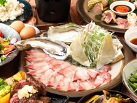 【日～木限定ゆったり3時間】 旬の鰤×濃厚牡蠣しゃぶ＆鶏タタキとステーキ付き冬のご馳走宴会