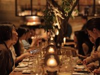 【コミュニティーテーブル】ボトルシャンパン1本付きディナー P72～全５品コース～