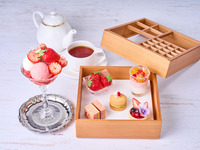 いちごづくしの組子箱とミニパフェ(コーヒーまたは紅茶付)