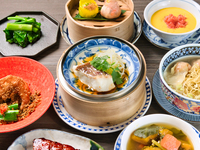 ◆ランチ限定◆【喜記ランチコース】喜記名物となる海老のチリガーリック炒めやオリジナル点心、一番人気の海老ワンタン麺