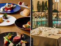 直前割20％OFF【2025 Xmas】スカイガーデンプールサイド側確約　オマール海老やフォアグラ、国産牛フィレ、キャビアなど豪華食材で贈るクリスマスディナーコース＋乾杯はルイヴィトンが造る希少シャンパン！！