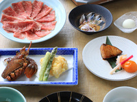 黒毛和牛と伊勢海老コース