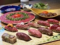 Beef sushi 10-piece course