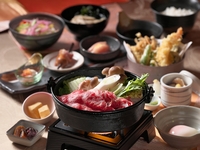 [January] Domestic beef sukiyaki set meal