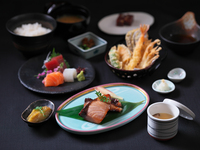 [December] Chilled amberjack yūan-yaki and tempura set menu