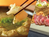 [2-hour all-you-can-drink Kumamoto Amakusa Kuroge Wagyu beef dashi shabu-shabu course]