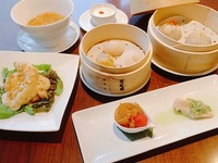 Lunch Course 3480 yen, Joe's Famous Soup Dumpling, Stir-Fried Plump Prawn with House Made Mayo, Soy Braised Shark Fin and 3 Other Dishes