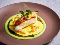 【90-Minute Dining】Mini Buffet Included ≪Seasonal Lunch≫Sea Bream Grilled with Shrimp Butter, Decorated with Kumquats, Served with Vermouth Sauce