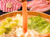 <Neujahrsparty V-Gänge-Menü mit Krabben-Shabu-Shabu> All-you-can-eat und All-you-can-drink (2 Stunden) [Lamm & Schweinefleisch der Marke Yonezawa Shabu-Shabu]
