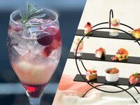 Strawberry Weather Afternoon Tea with Strawberry and Peach Sparkling Cocktail