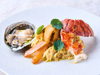 Dinner course with a toast of sparkling wine