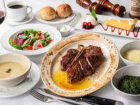 [Weekday only] Veal T-bone course: 6 dishes including veal T-bone steak, salad, soup, and dessert