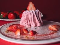 [Direct from the Farm Strawberry Fair] Drink Set / "Asuka Ruby" Strawberry Mont Blanc