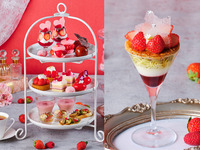 ★スペシャルセール！500円OFF★【1/18(日)】真っ赤な苺づくしのアフタヌーンティーと苺のご褒美パフェ《ミニサイズ》のスイーツセット