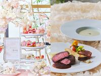 【ステーキランチ】桜色のストロベリーアフタヌーンティー（土日祝）