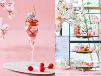 ＜平日＞『大人のご褒美パフェ付き桜色のストロベリーアフタヌーンティー』 スイーツでお花見気分！～桜といちごが奏でる心ときめくひとときを～　マリアージュフレール1杯＋その他ドリンクお替り自由