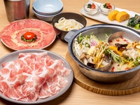 [Reservation only] ☆Includes rare loin yukke☆Enjoy two types of soup! "Domestic pork shabu-shabu" course