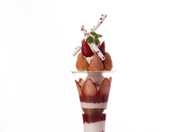  【Web予約・平日限定】白苺の春霞パフェとカフェのティータイムおすすめセット［14:00～16:30］