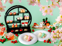 【さくら×AfternoonTea】春爛漫の桜アフタヌーン＋ティースタンド+推しカラーくまちゃん+紅茶10種フリーフロー