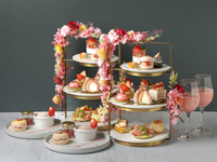 Cherry blossom and strawberry afternoon tea + freshly baked cherry blossom and strawberry scones + 2 drinks