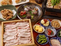 日月曜限定【季節のおすすめ】国産豚のせいろ蒸し×おばんざい大皿7種盛合せ×旬菜堪能コース　2時間30分飲み放題付き　全13品　5500円(税込)