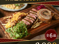 4/13～《DENの料理長お勧め‼歓送迎会用プラン》人気＆季節の前菜3種や牛・豚・鶏　3種コンボの肉料理盛り合わせなど全6品【2.5時間飲み放題付き】お一人様6,000円